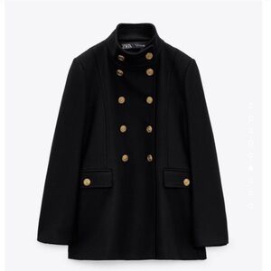 Zara wool coat gold button